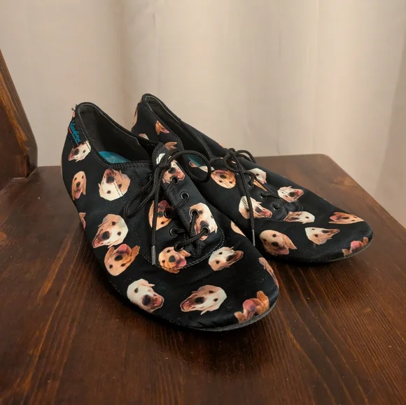 Ballroom Practice Shoes - IDS Heather Split Sole Dog Print - UK 5 / US 7 - Picture 3 of 5